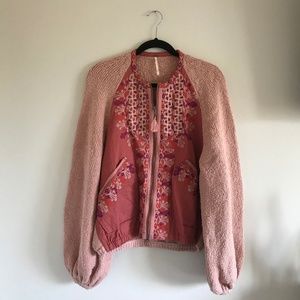 Free People - Two Faced Embroidered Jacket PINK